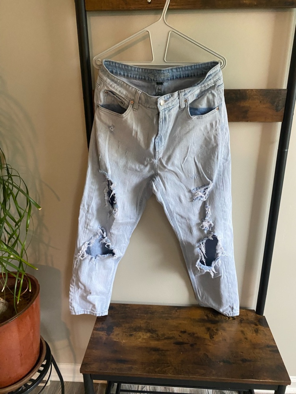 wild fable Light Blue Ripped Women’s Mom Jeans